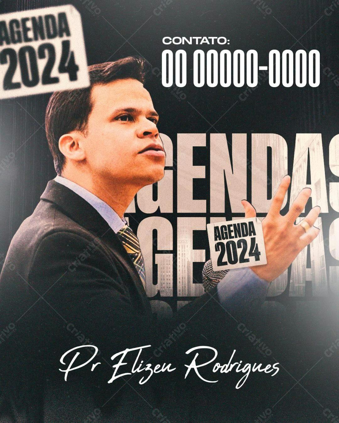 Flyer Agenda 2024 Pr Elizen Rodrigues PSD Editável