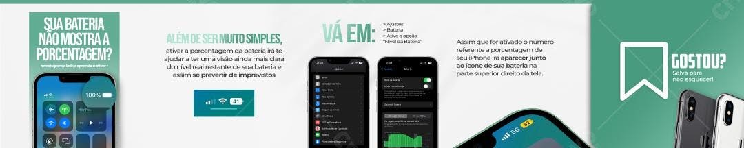 Dicas para iPhone: Mostre a Porcentagem da Bateria PSD Editável