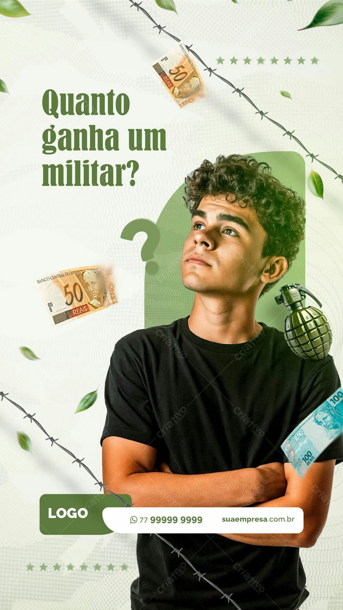 Flyer Salário Militar PSD Editável