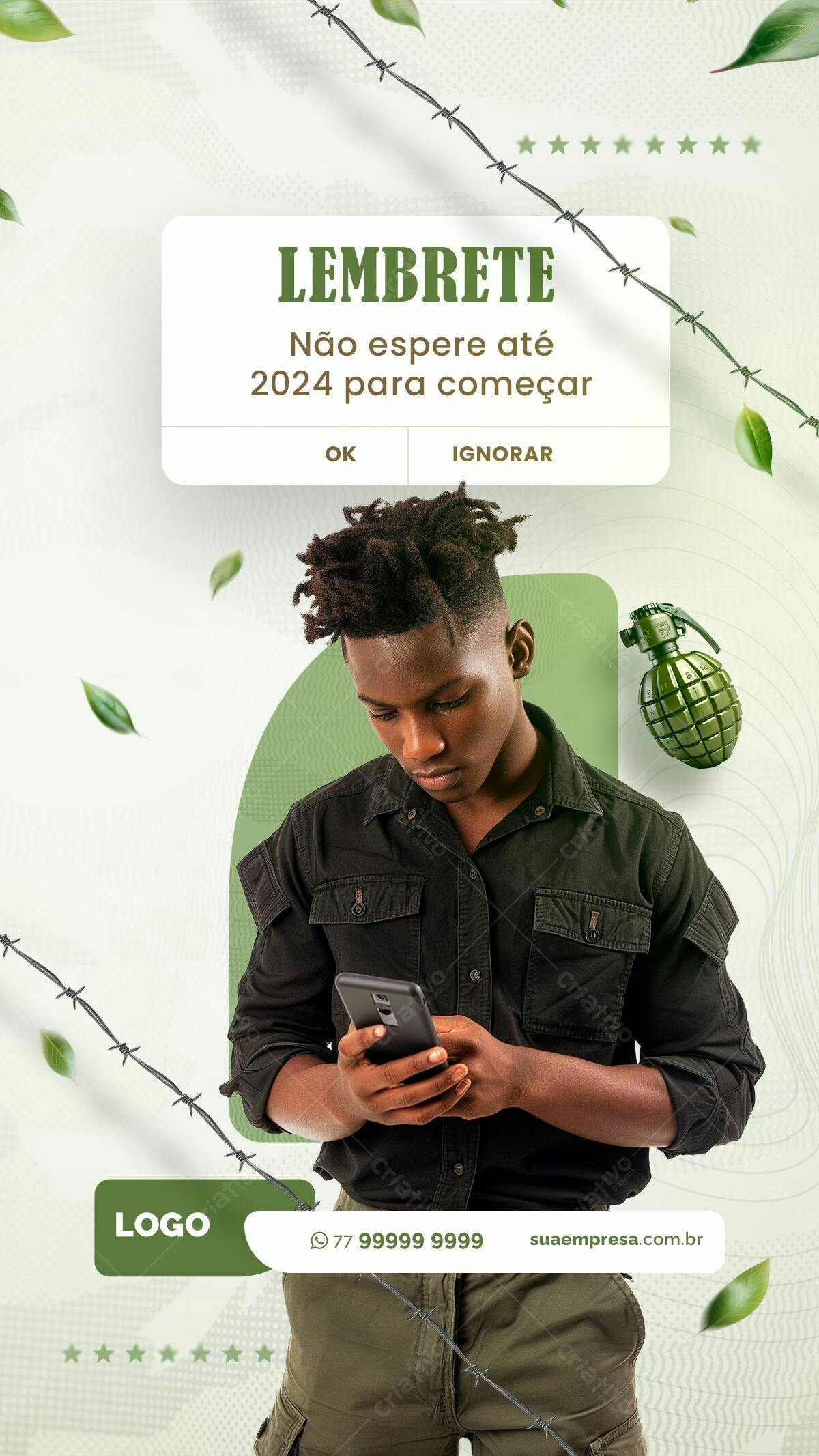 Flyer Motivacional para Ano Novo PSD Editável