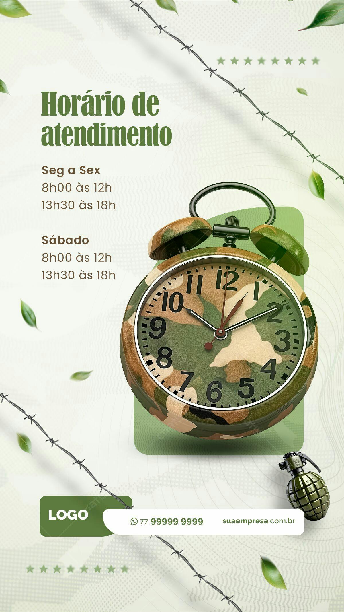 Flyer Horário de Atendimento PSD Editável