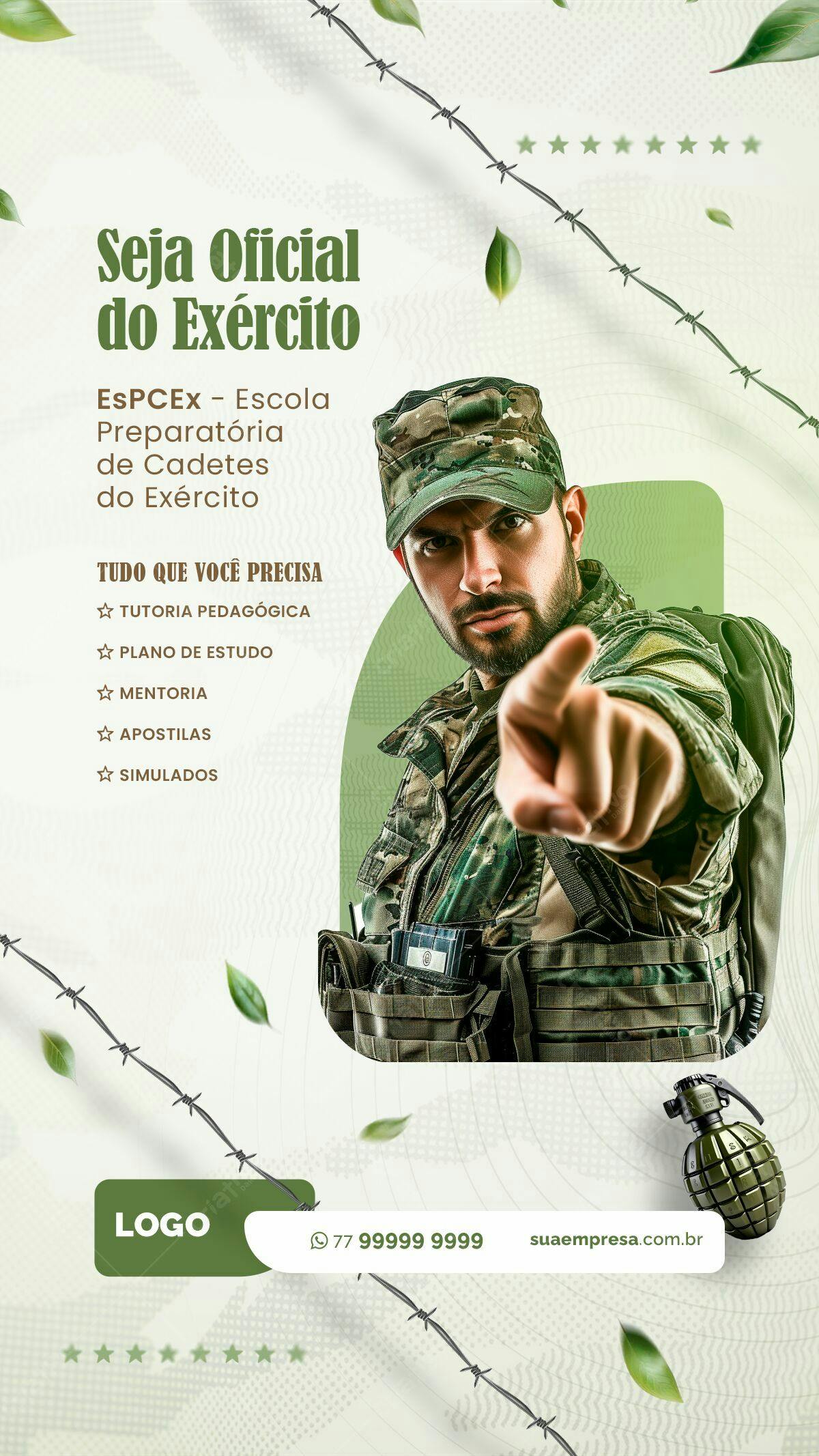 Flyer para Concurso do Exército PSD Editável
