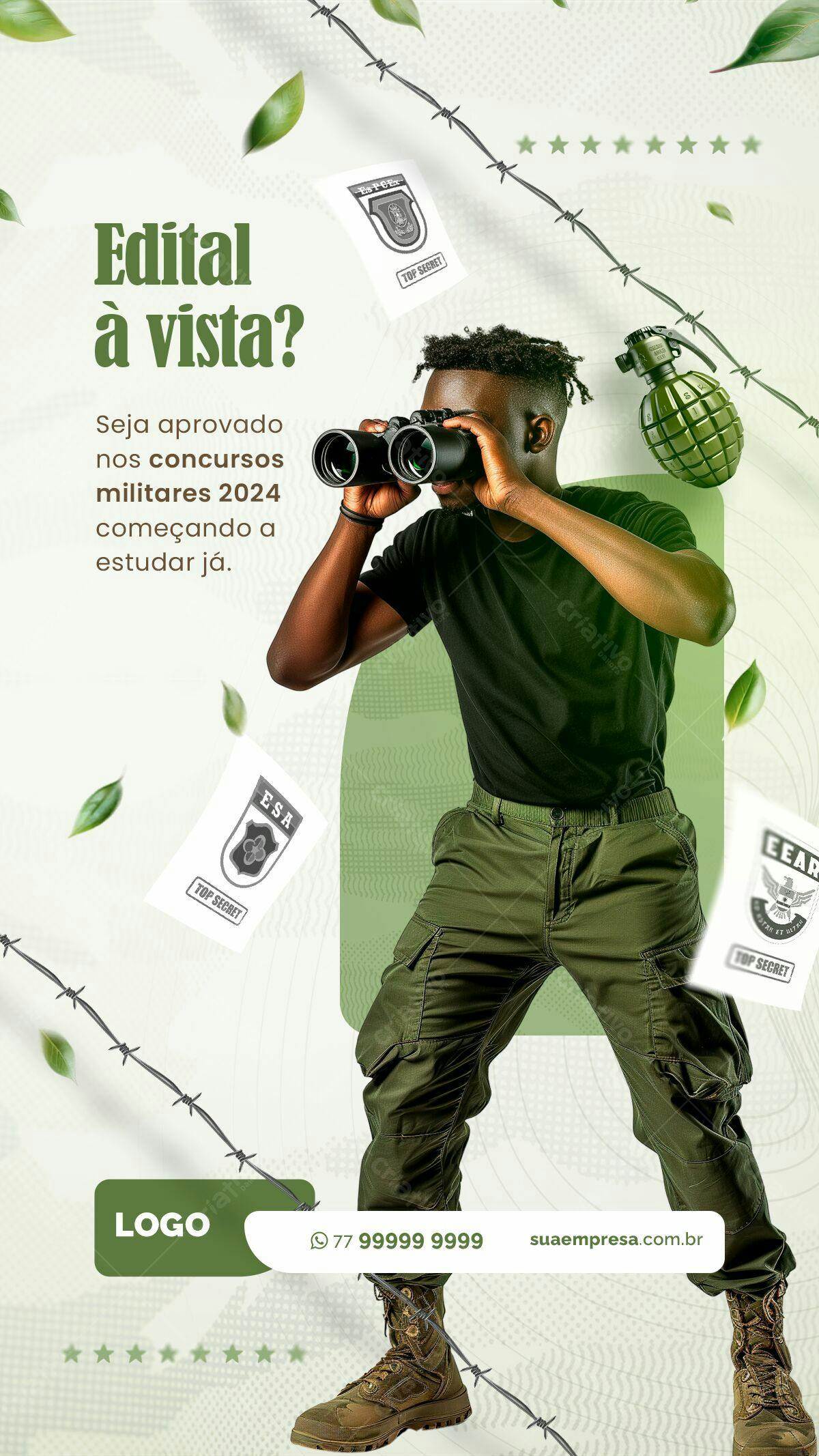 Flyer Concursos Militares 2024 PSD Editável