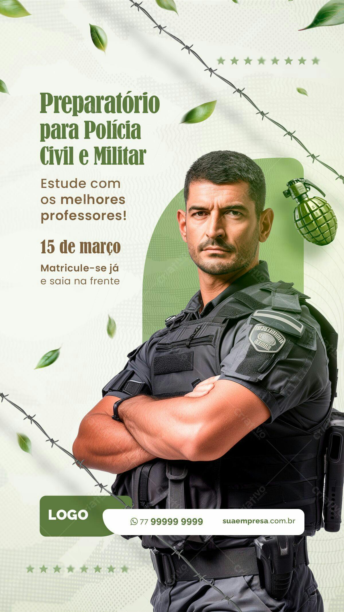 Flyer Preparatório Polícia Civil e Militar PSD Editável
