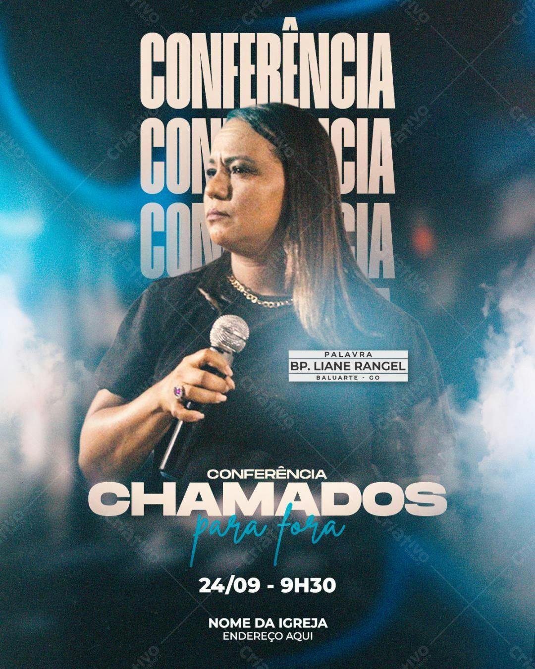 Flyer para Conferência Cristã PSD Editável