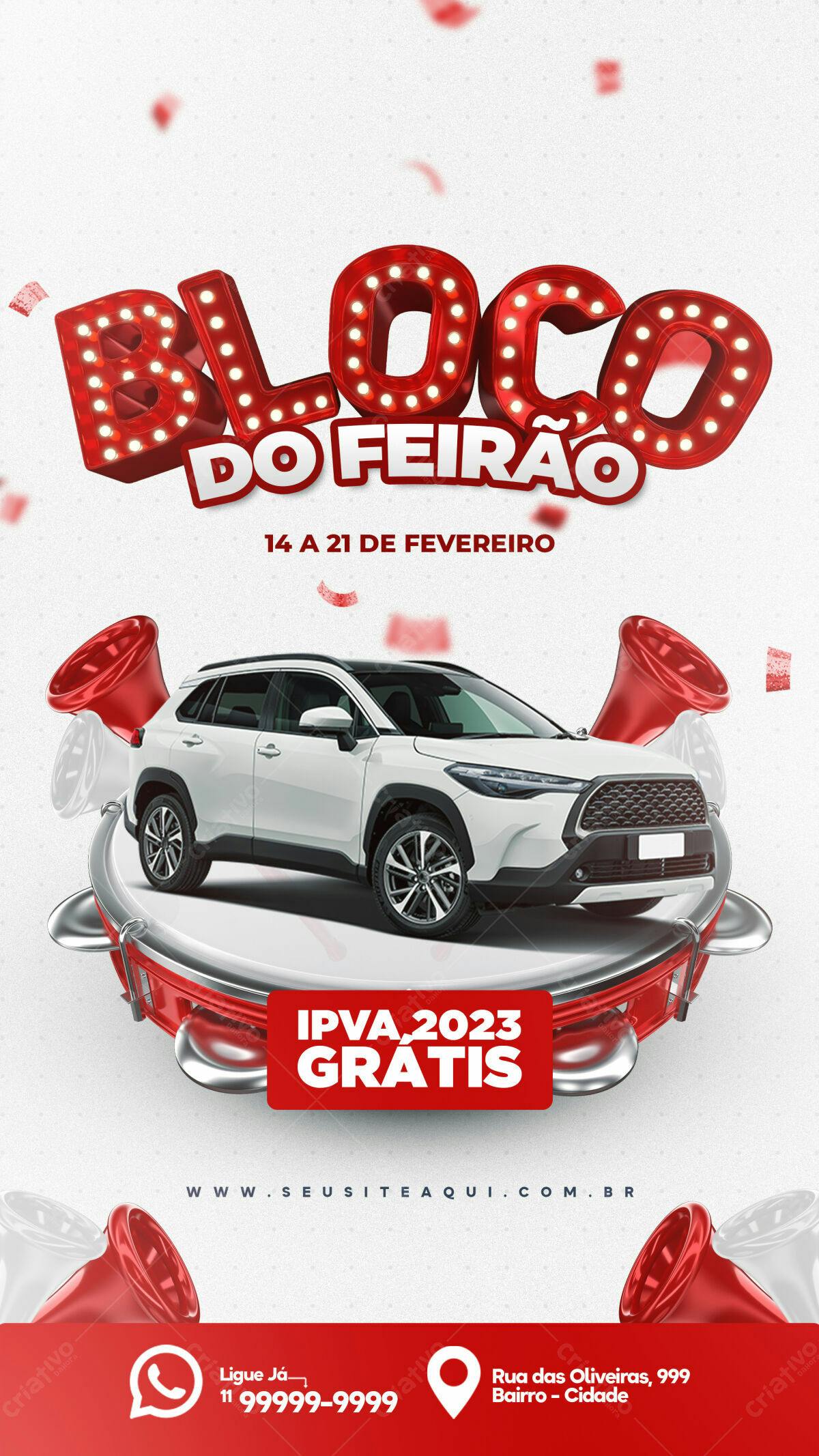 Flyer Bloco do Feirão PSD Editável