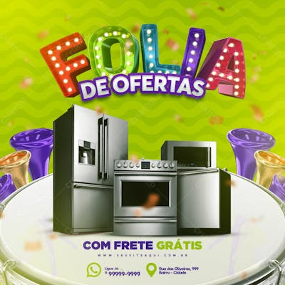 Social Media Feed Folia De Ofertas Psd Editável