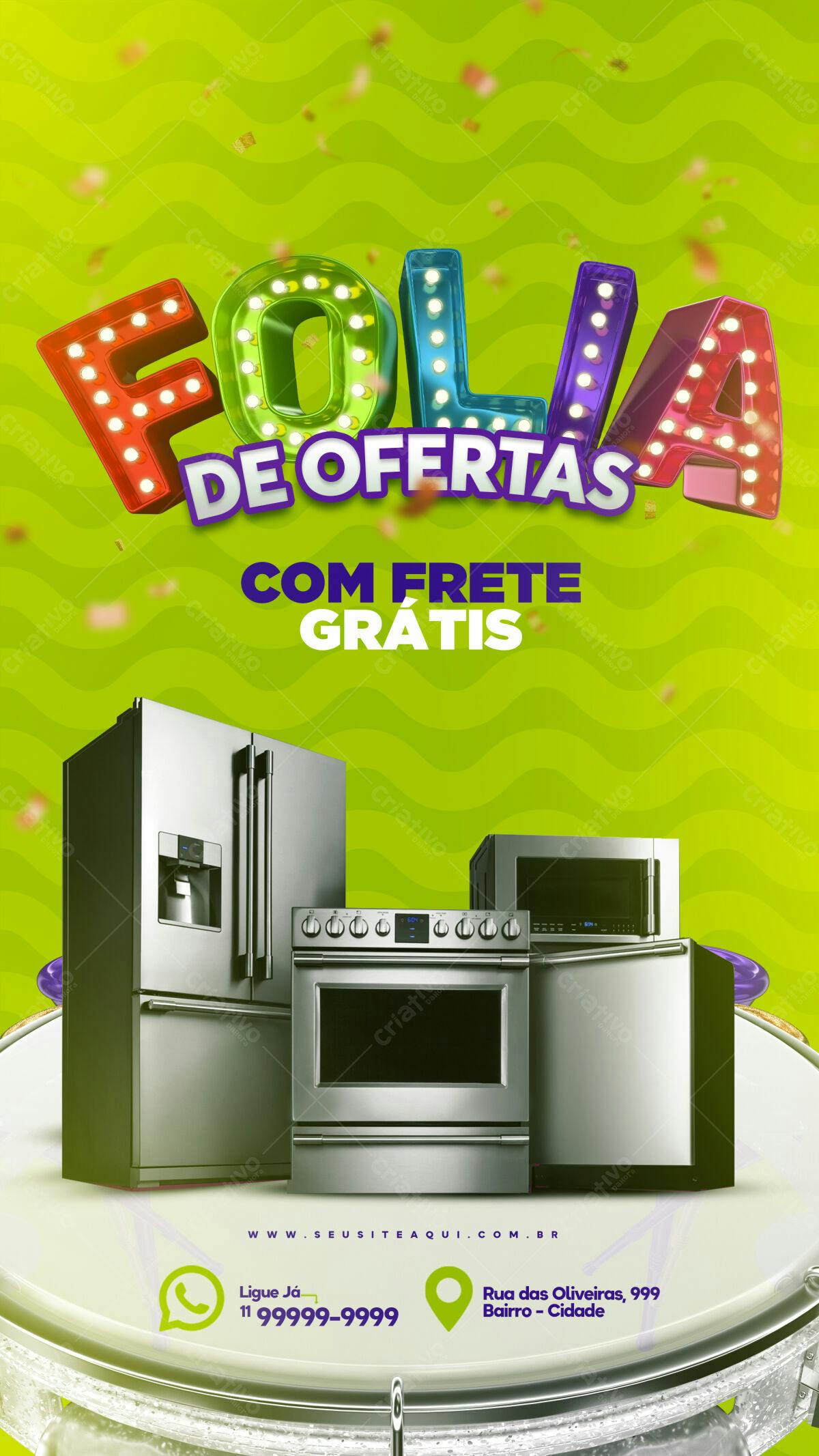 Flyer Folha de Ofertas com Frete Grátis PSD Editável
