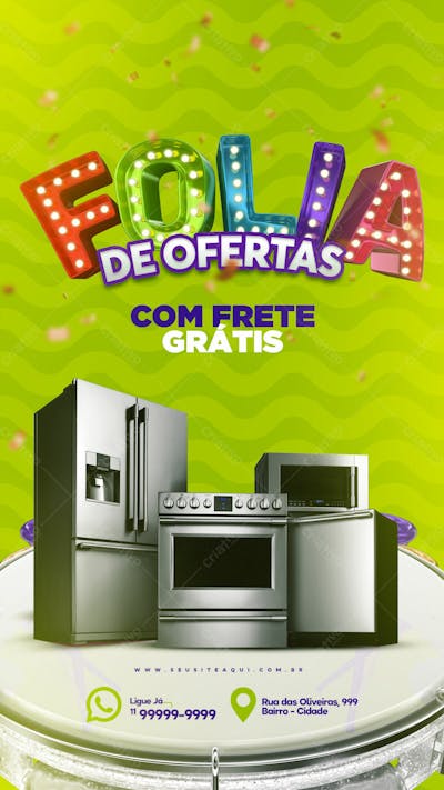 Social Media Story Folia De Ofertas Psd Editável