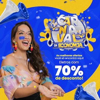 Social media carnaval da economia azul psd editável