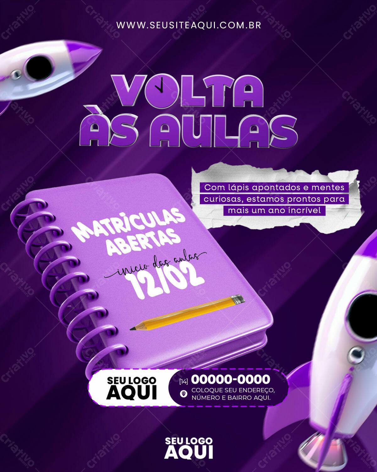 Flyer Volta às Aulas PSD Editável
