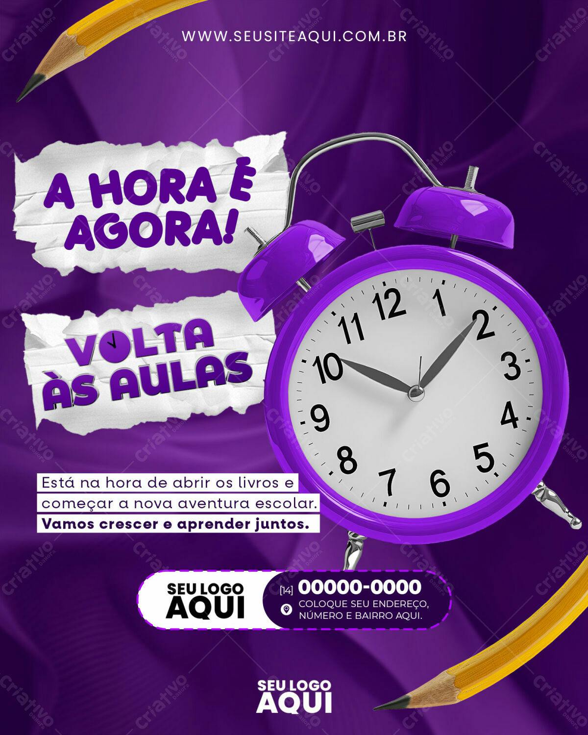 Flyer Volta às Aulas PSD Editável