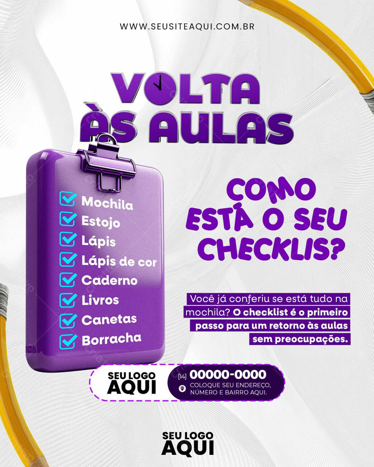 Flyer Volta às Aulas PSD Editável