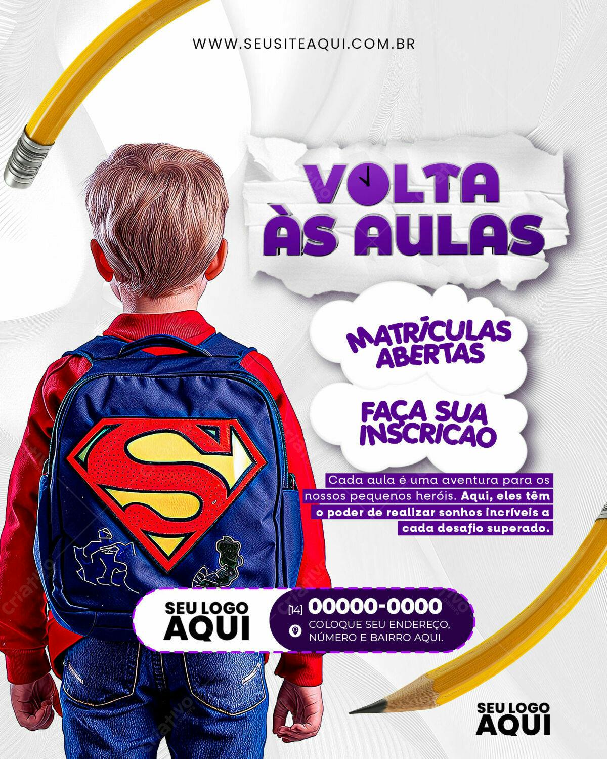 Flyer Volta às Aulas PSD Editável