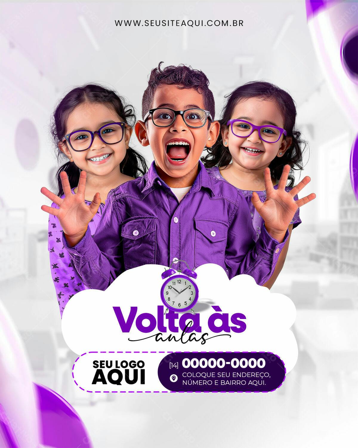 Flyer Volta às Aulas PSD Editável