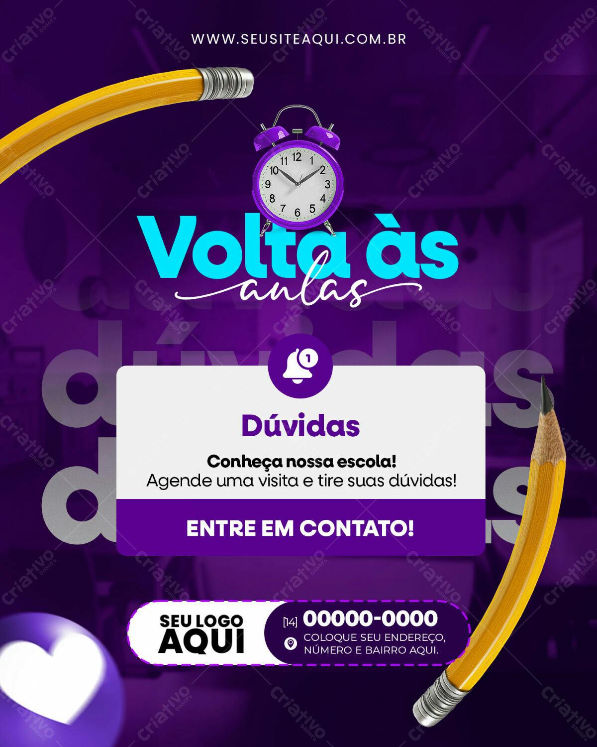 Postagem Volta às Aulas PSD Editável