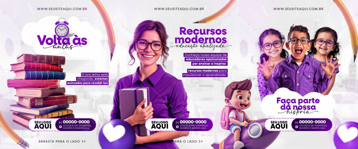 Banner Volta às Aulas PSD Editável