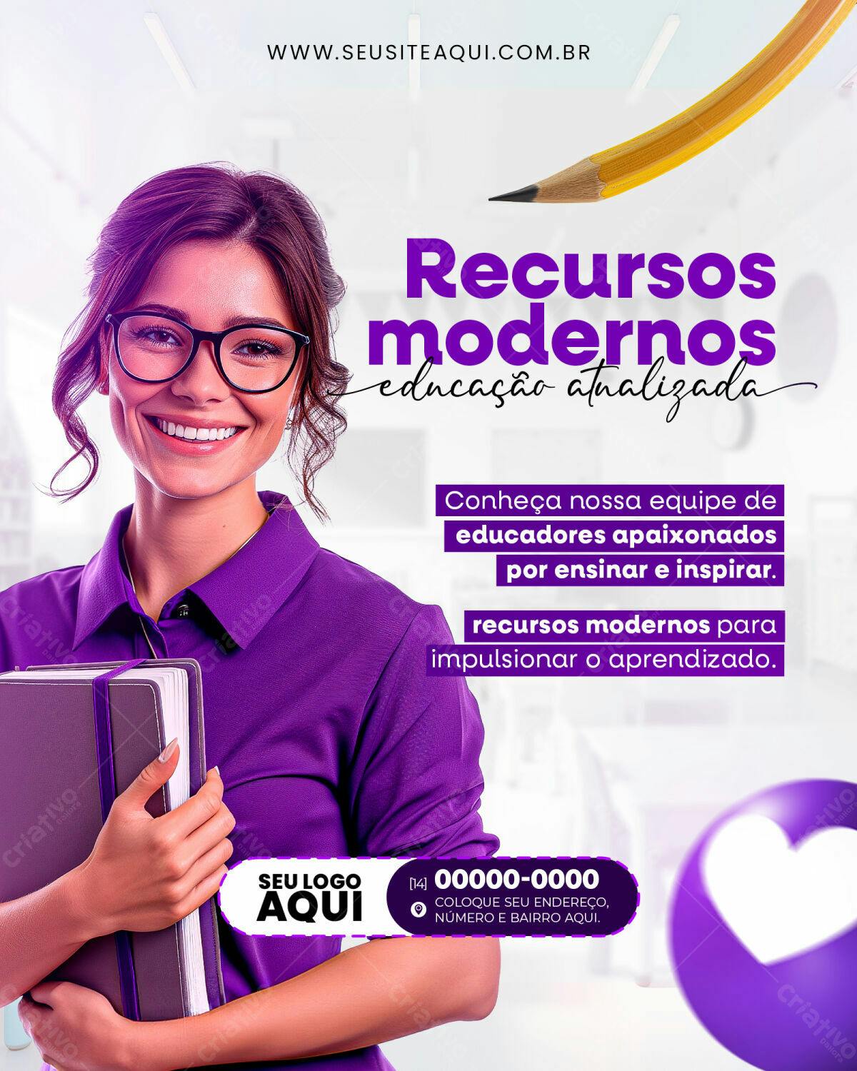 Flyer para Educação Atualizada PSD Editável