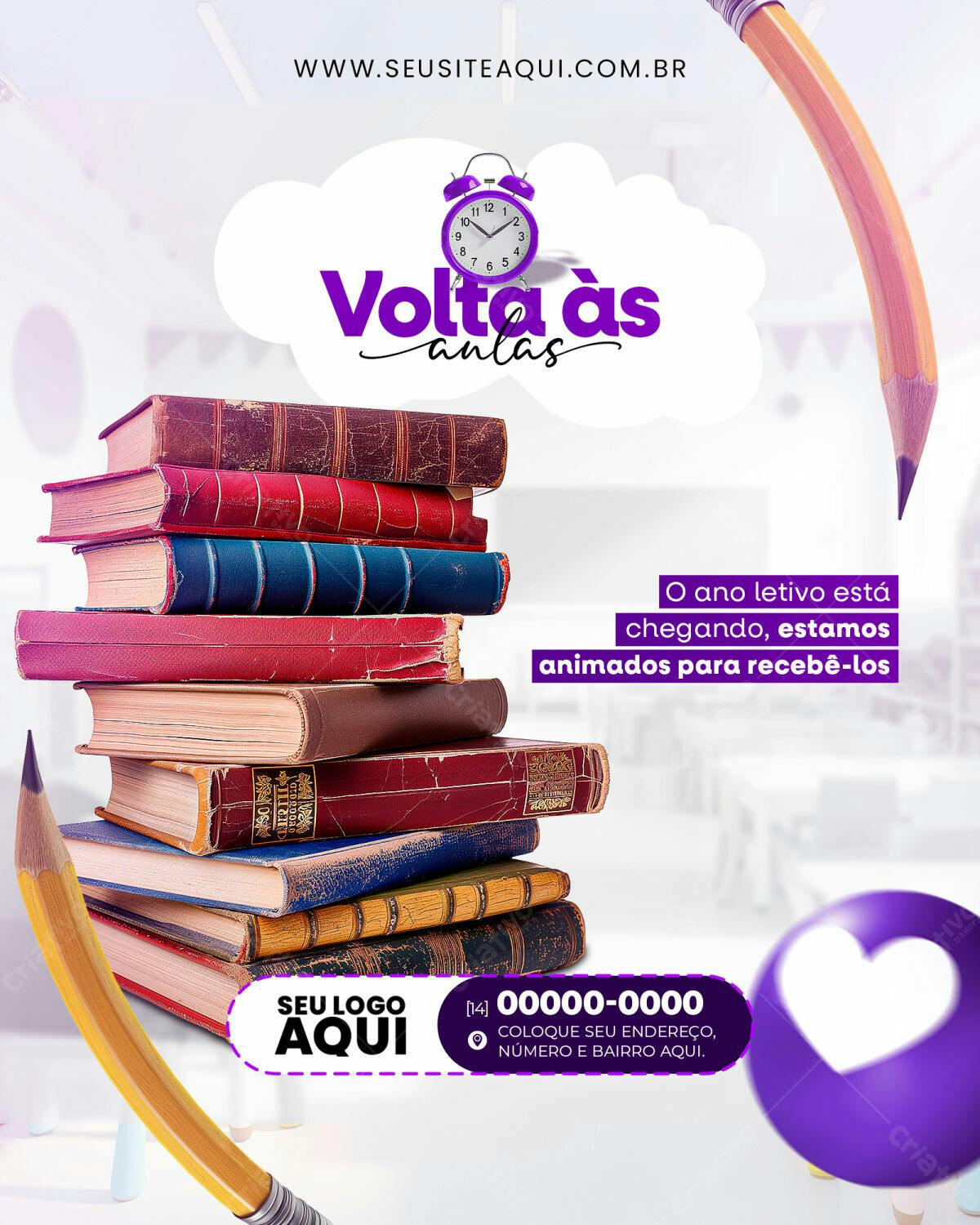 Flyer Volta às Aulas PSD Editável