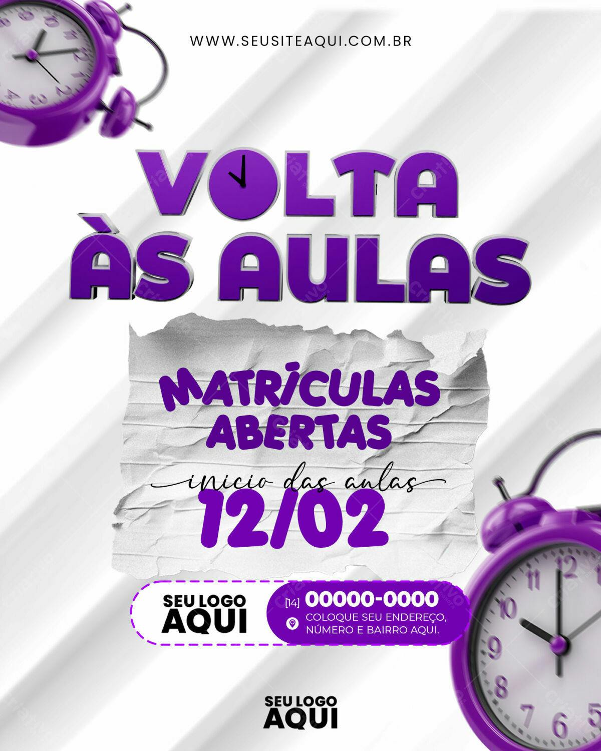 Flyer Volta às Aulas PSD Editável