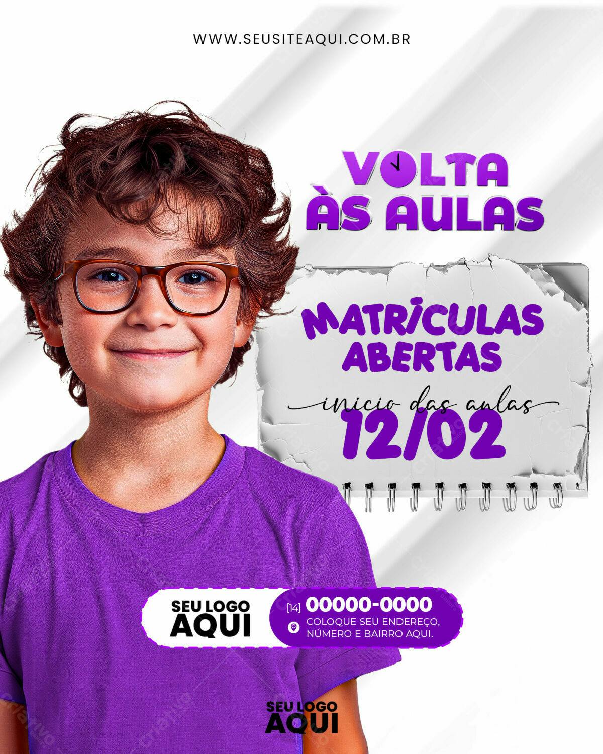 Flyer Volta às Aulas PSD Editável