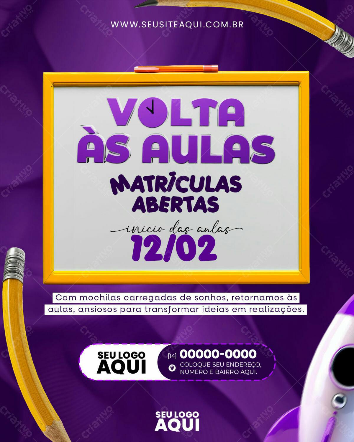Flyer Volta às Aulas PSD Editável