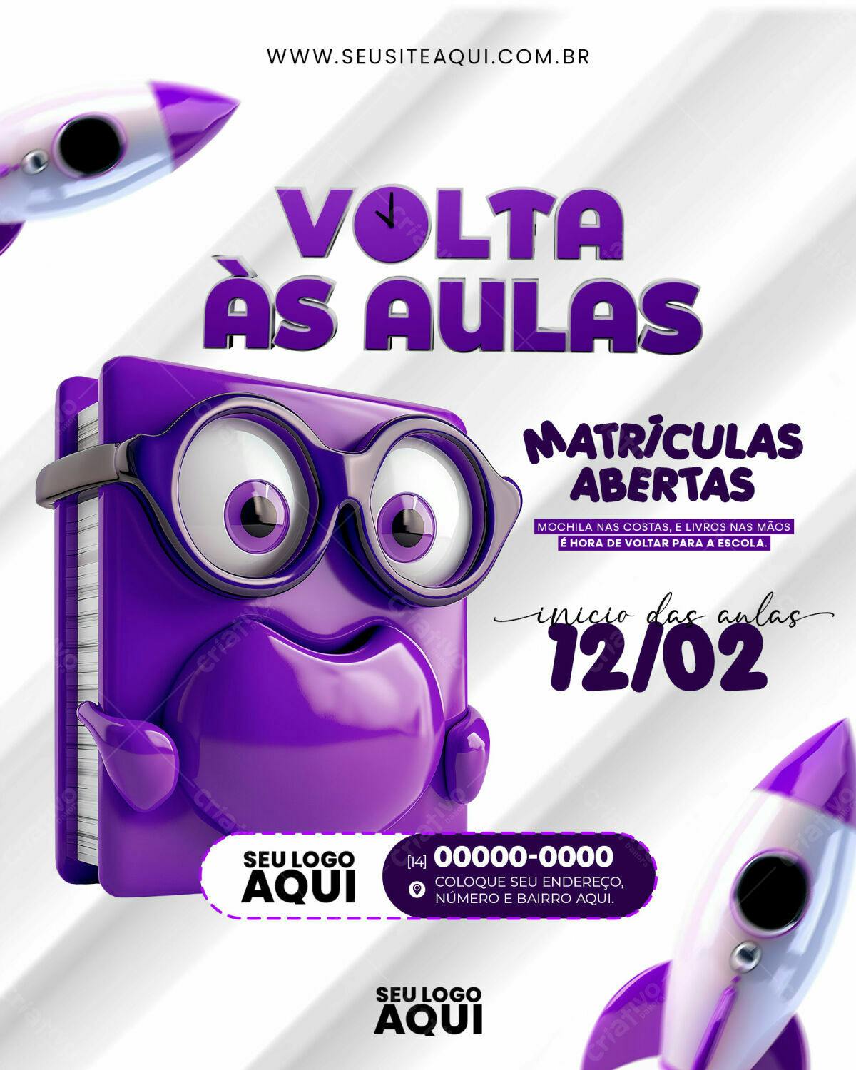 Flyer Volta às Aulas PSD Editável