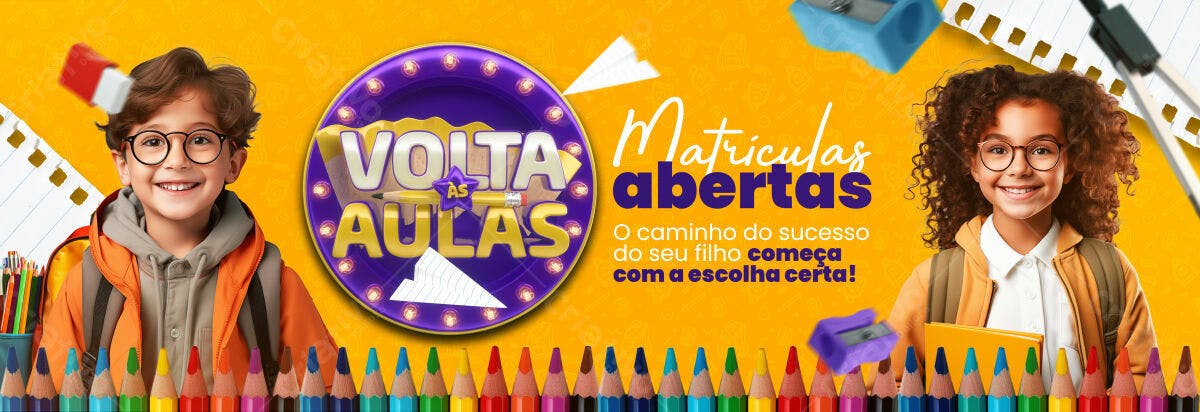 Banner Volta às Aulas PSD Editável