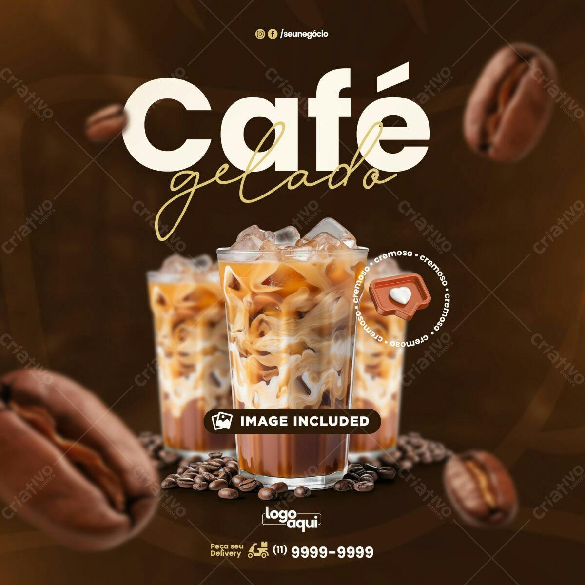 Postagem Instagram Café Gelado PSD Editável