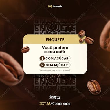 Enquete café com açúcar psd editável