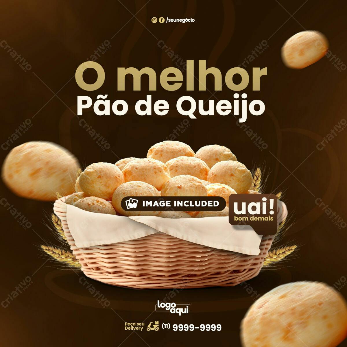 Postagem Instagram Pão de Queijo PSD Editável