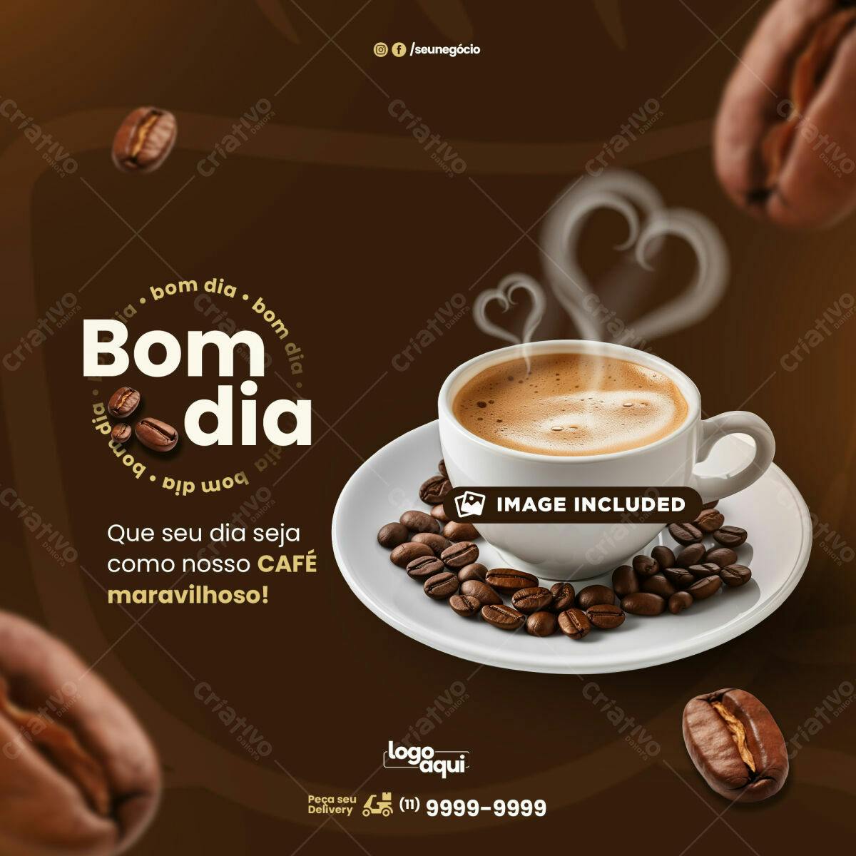 Postagem Instagram Café da Manhã PSD Editável