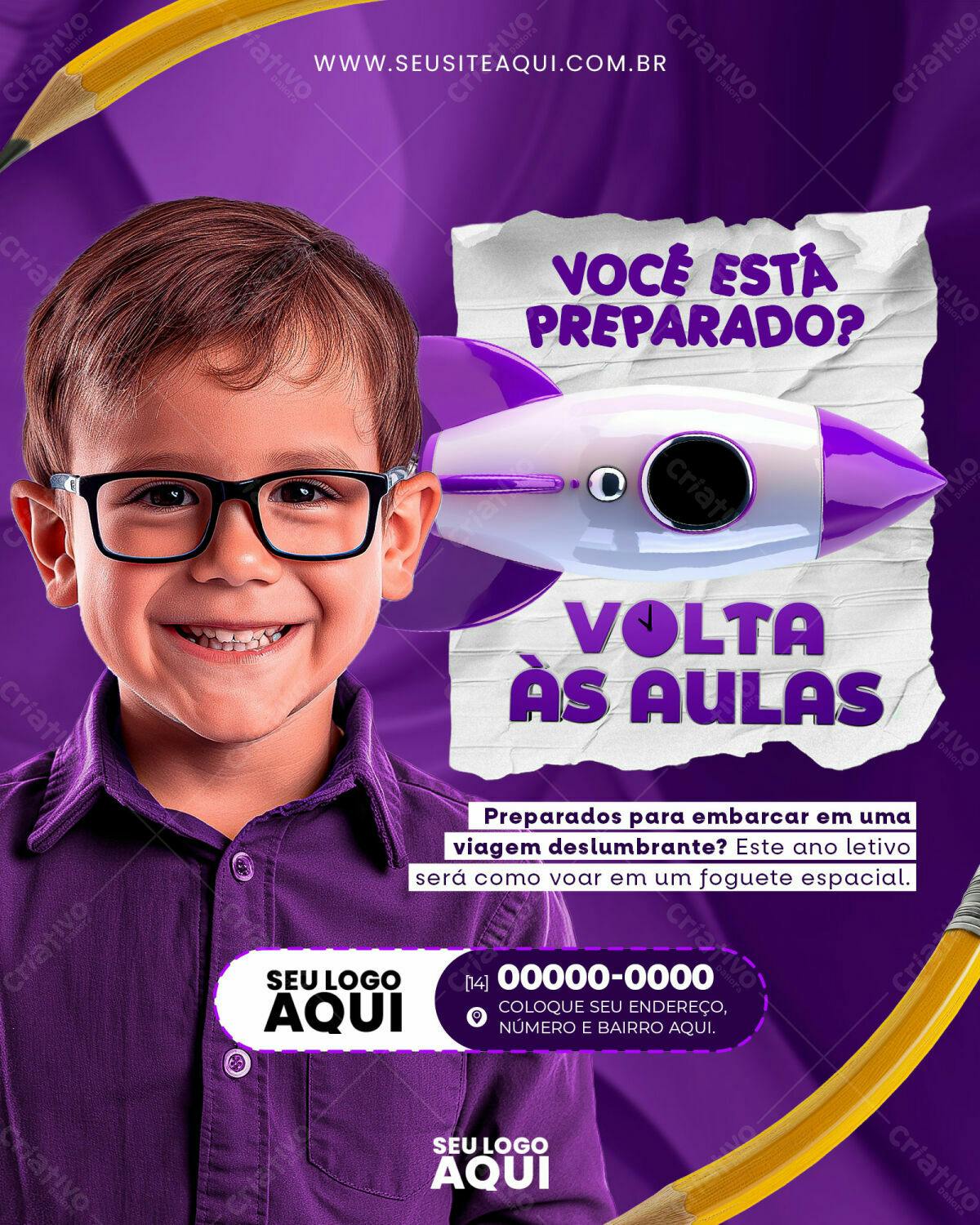 Flyer Volta às Aulas PSD Editável