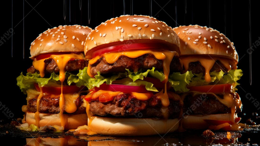Deliciosos Cheeseburgers Duplos com Queijo Derretido