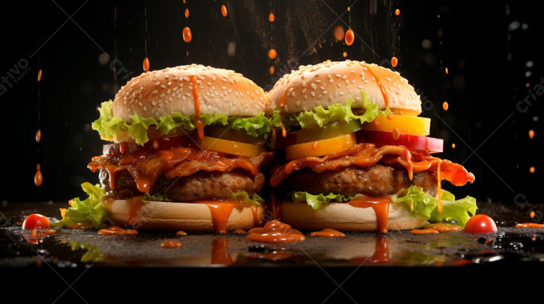 Duplo hambúrguer bacon com molho suculento