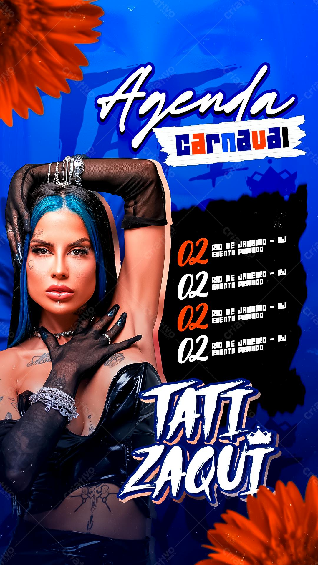 Flyer Carnaval Tati Zaqui PSD Editável