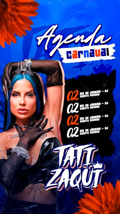 Agenda Semanal Artista - Tati Zaqui 