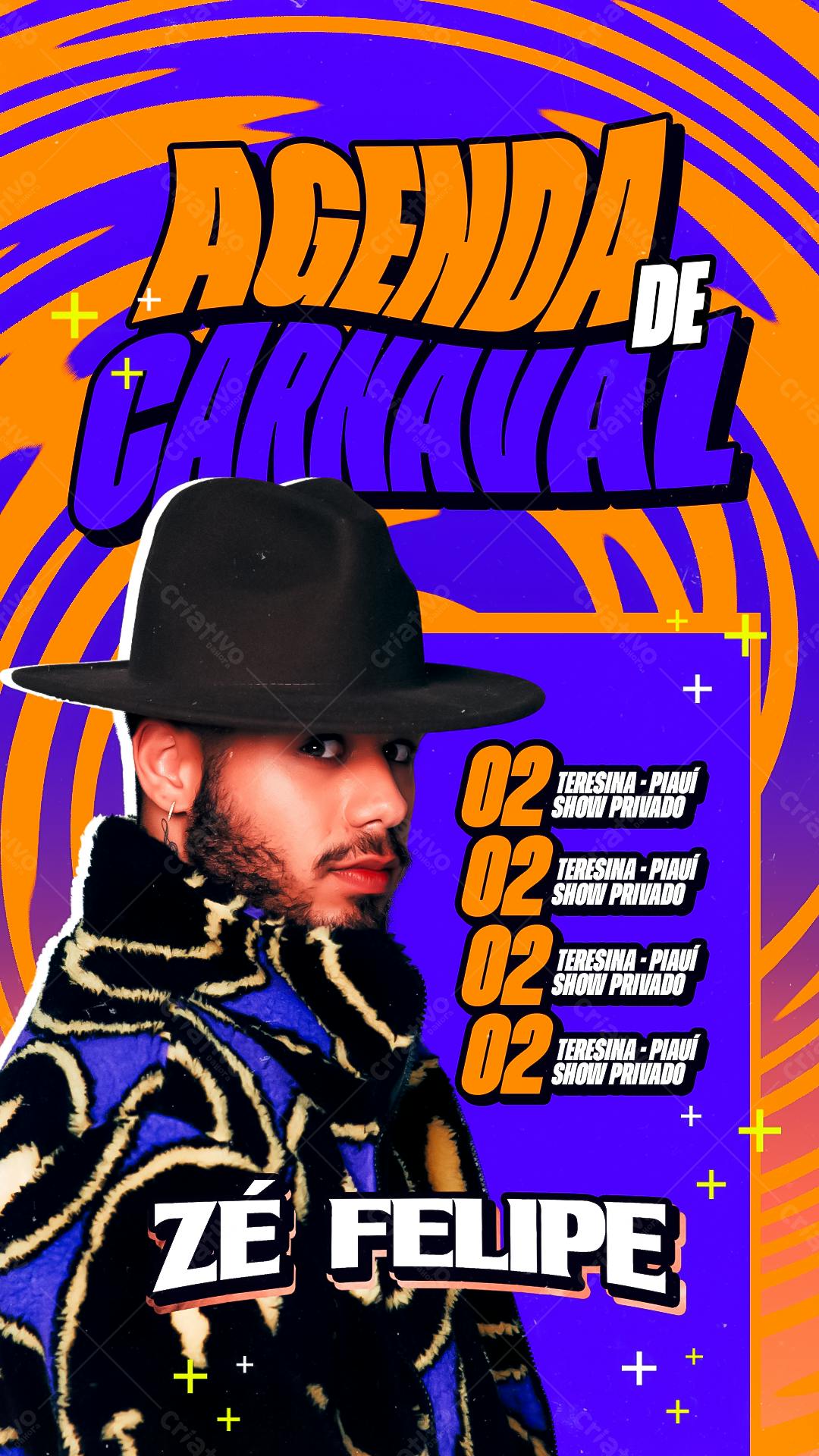 Flyer para Show Privado Zé Felipe PSD Editável