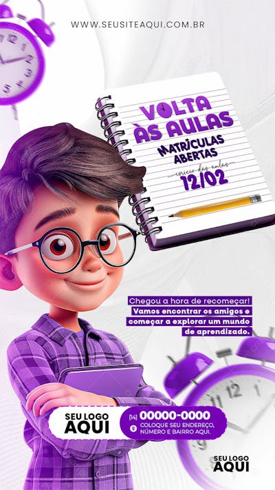 STORY | VOLTA ÀS AULAS | MATRÍCULAS ABERTAS | ESCOLA | PSD E