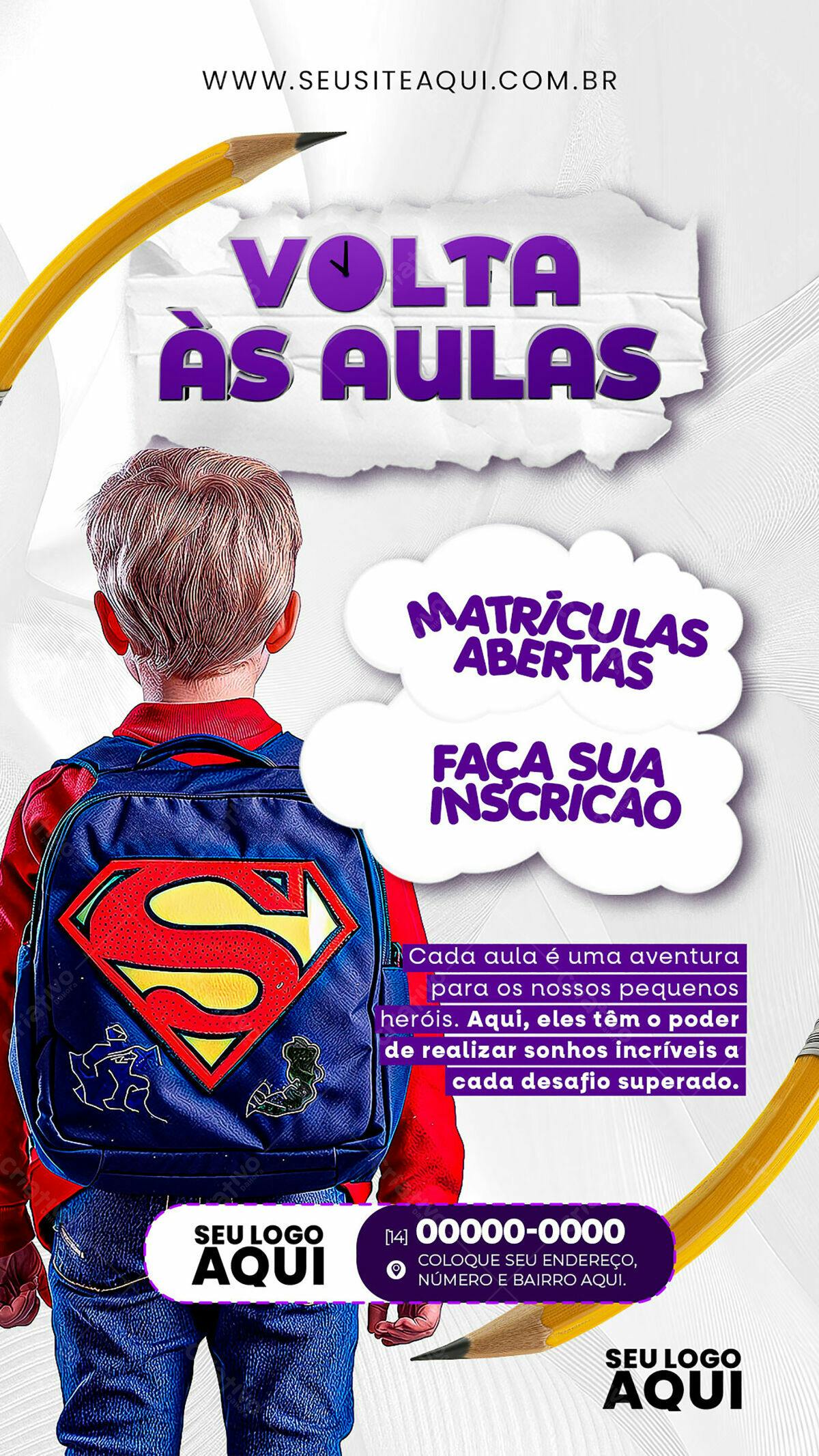 Flyer Volta às Aulas PSD Editável