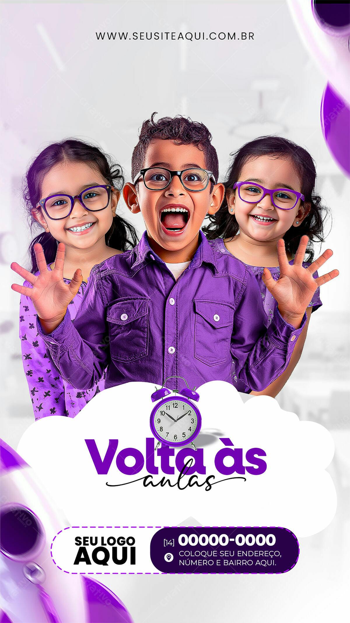 Flyer Volta às Aulas PSD Editável