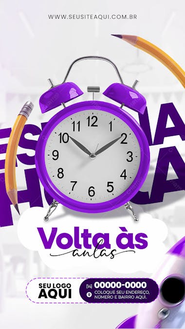 Story | volta às aulas | matrículas abertas | escola | psd e