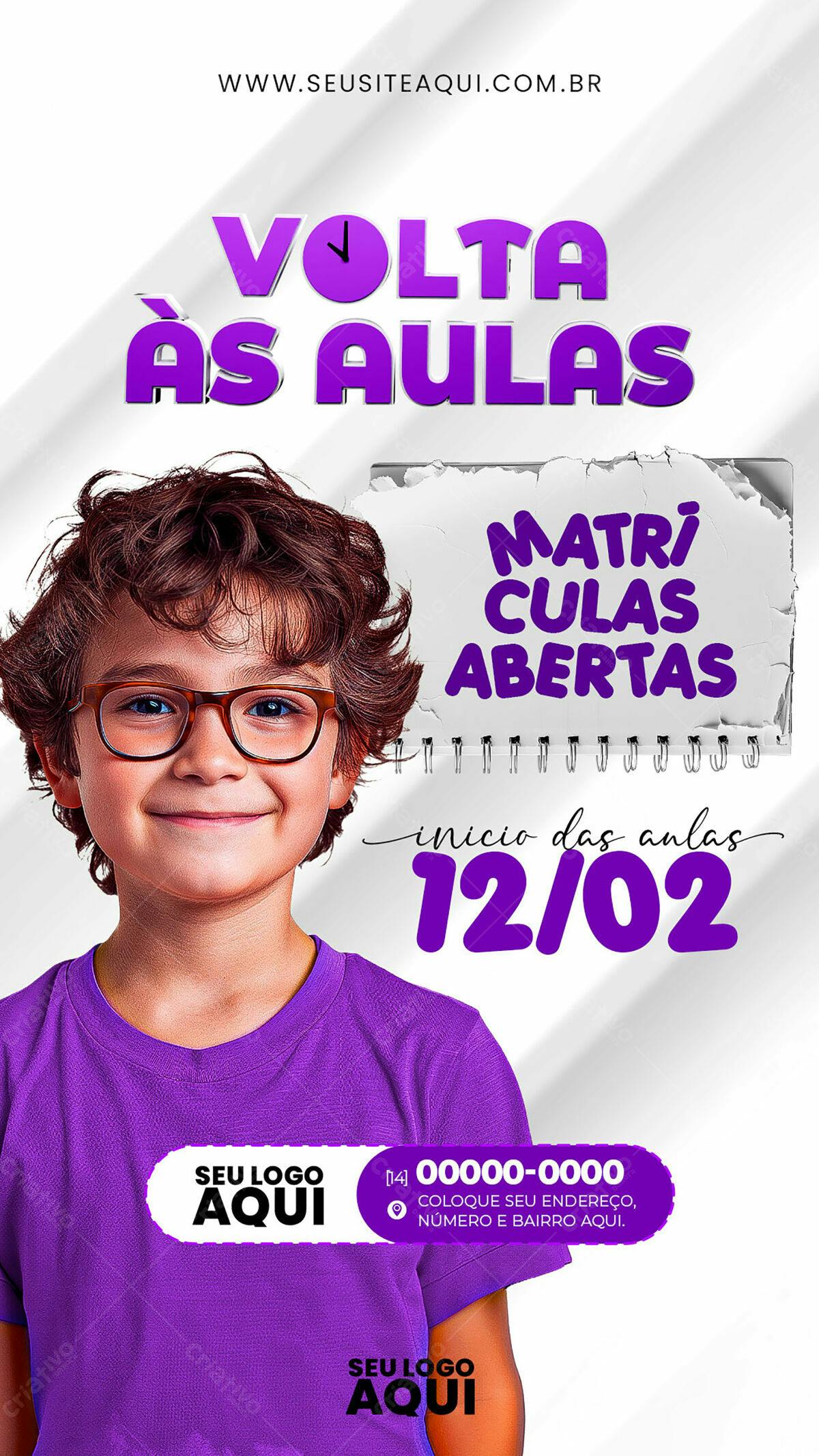 Flyer Volta às Aulas PSD Editável