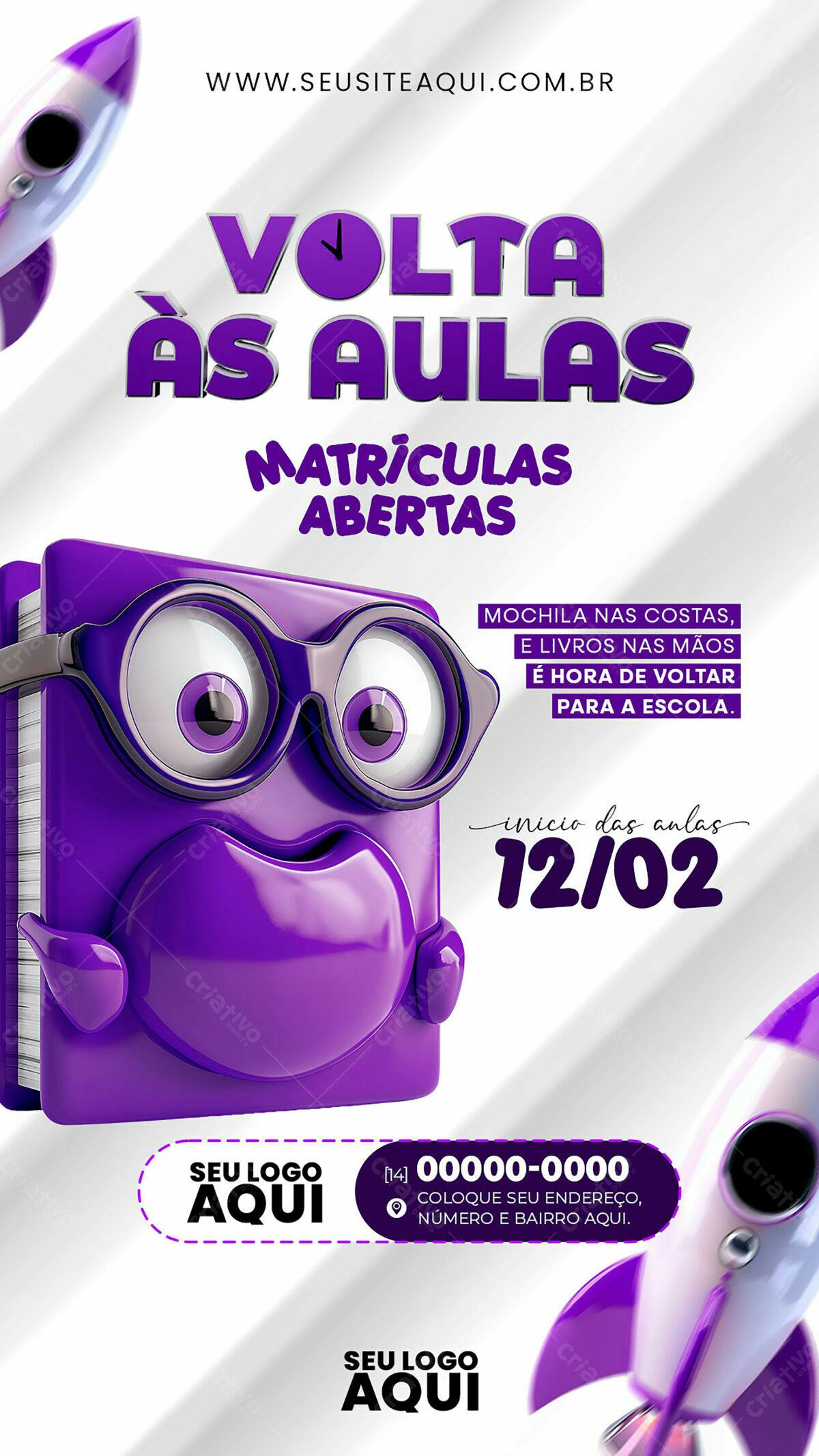 Flyer Volta às Aulas PSD Editável