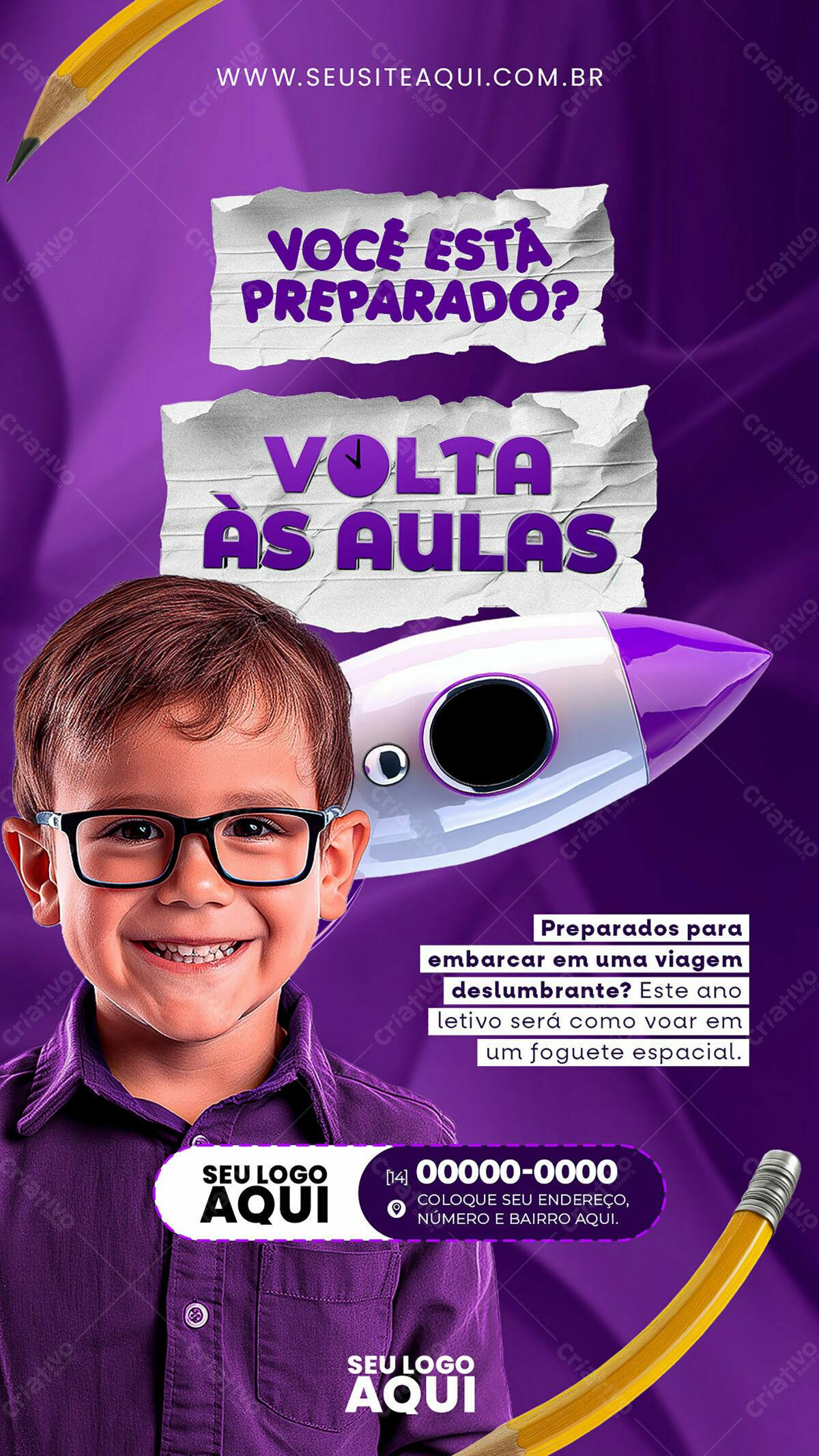 Flyer Volta às Aulas PSD Editável