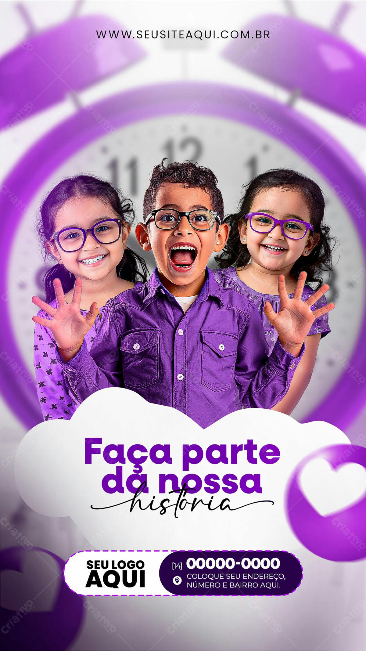 Flyer Infantil para Escola PSD Editável