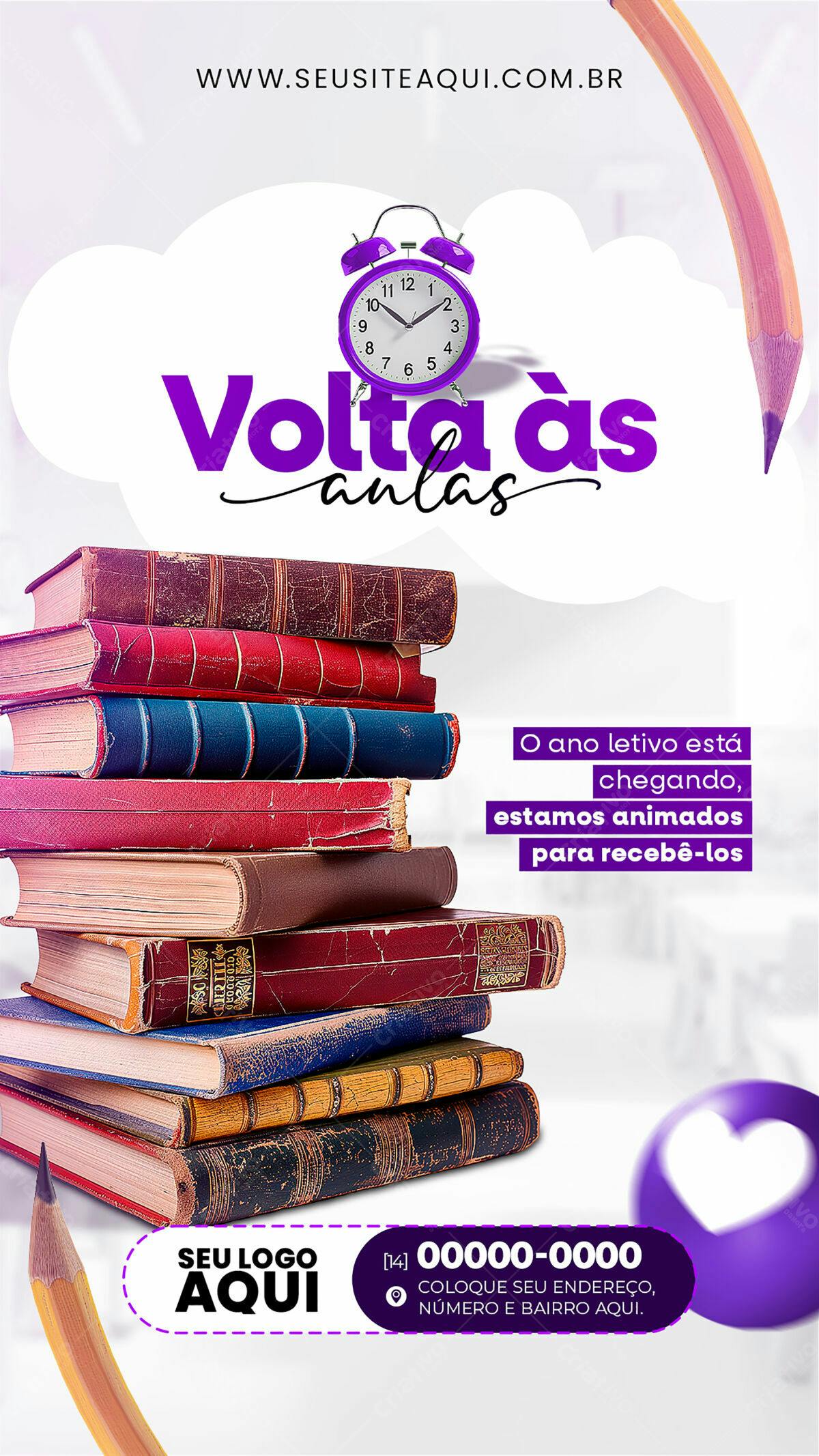 Flyer Volta às Aulas PSD Editável