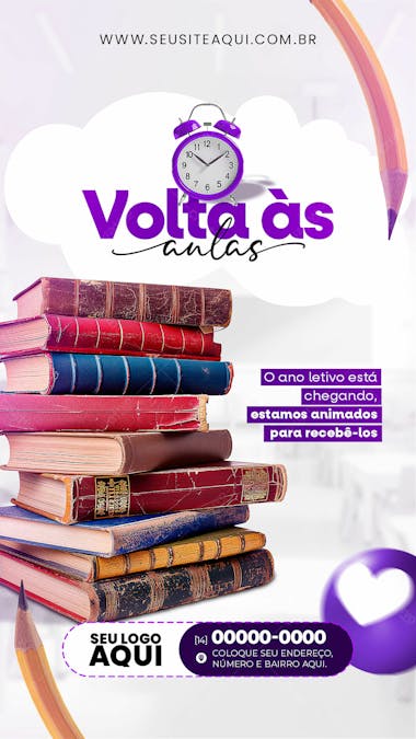 Story | volta às aulas | matrículas abertas | escola | psd e