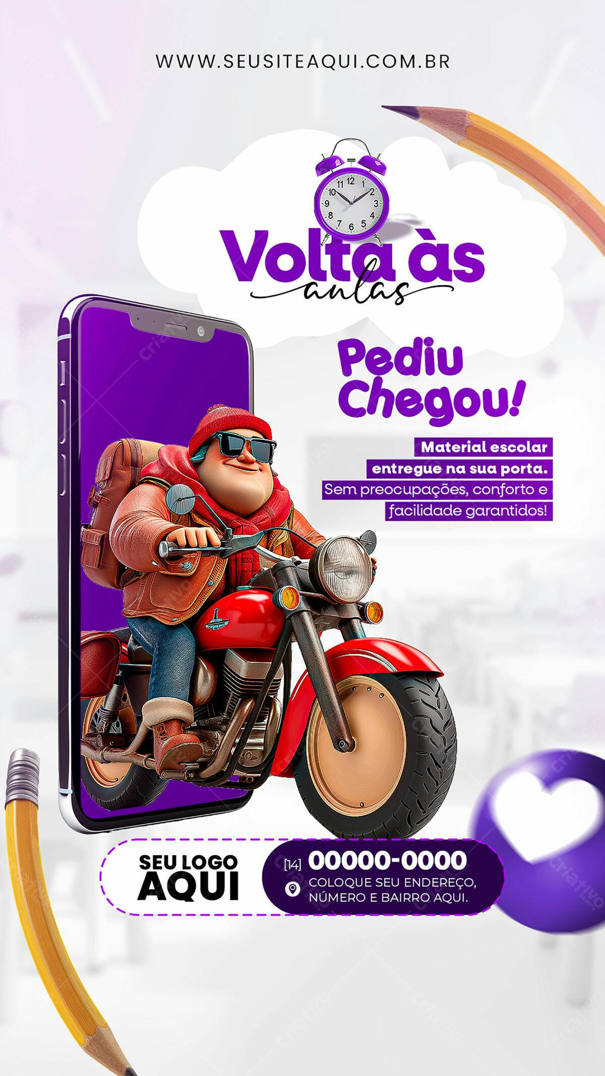 Flyer Volta às Aulas PSD Editável