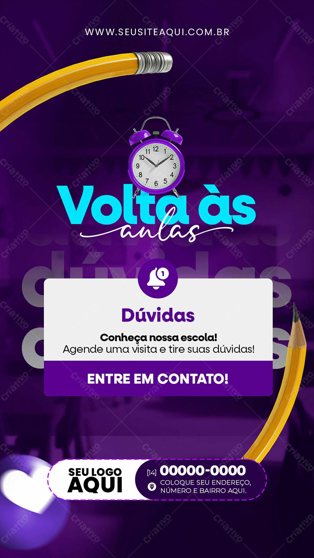 Flyer Volta às Aulas PSD Editável